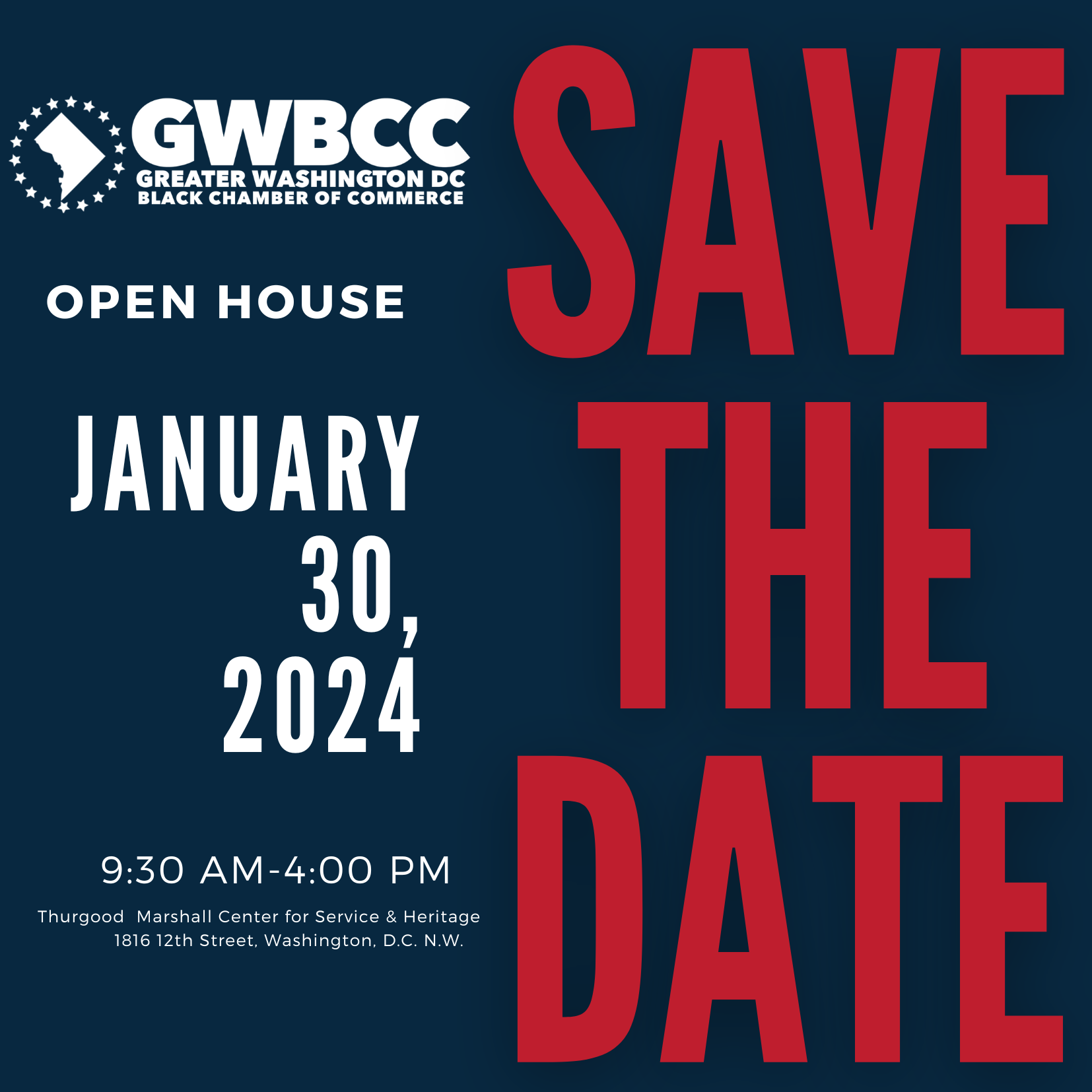 GWBCC Open House Save the Date | January 30, 2024